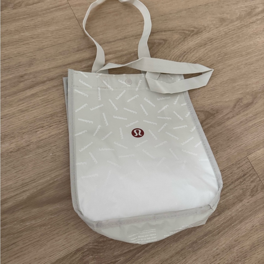 Lululemon White and Gray Tote Bag